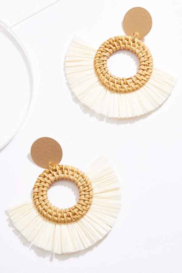 Cheap Raffia Fan Earrings Women Earrings