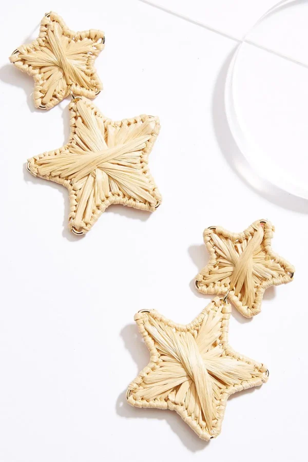 Cheap Raffia Star Earrings Women Earrings