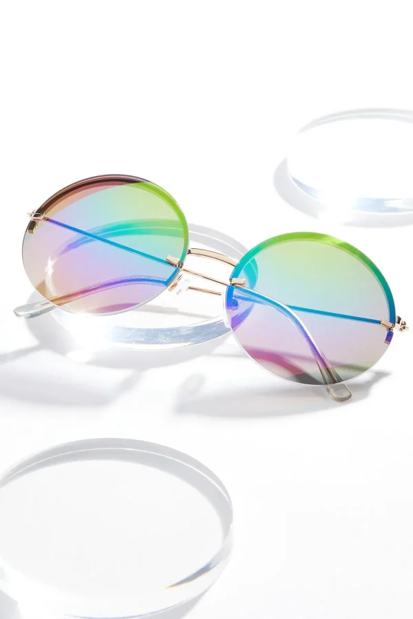 Cheap Rainbow Mirrored Sunglasses Women Sunglasses