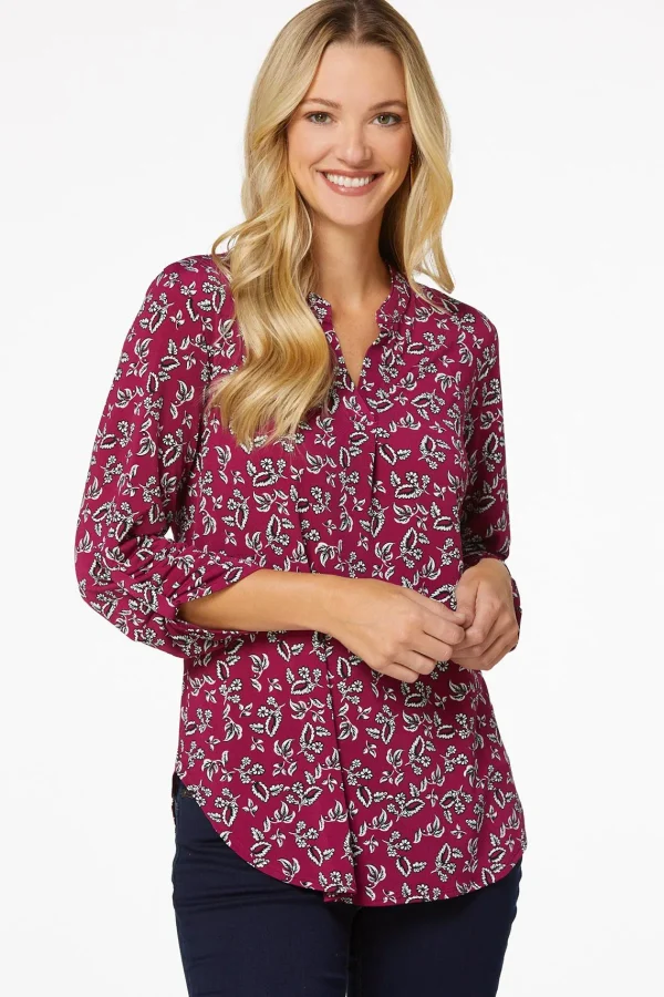 Store Raspberry Floral Top Women Tops