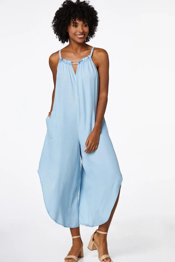 Best Sale Ruffled Chambray Jumpsuit Women Dresses