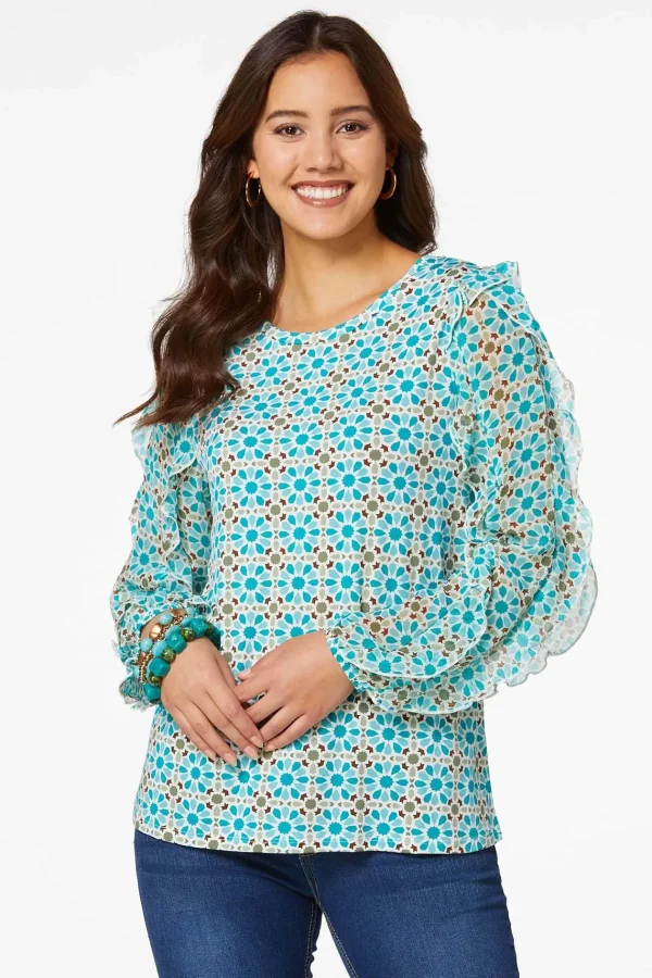 Store Ruffled Petal Top Women Tops