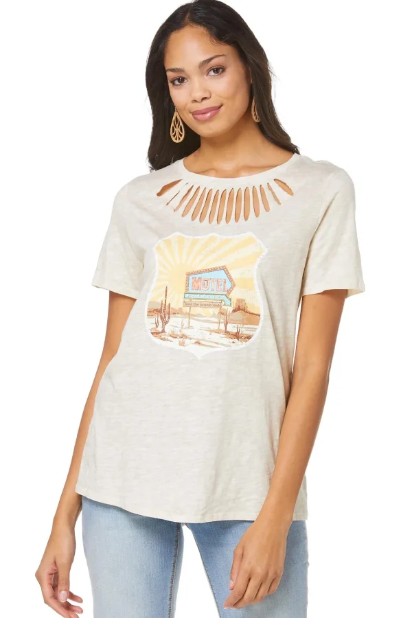 Store Scenic Route Cutout Tee Women Tops