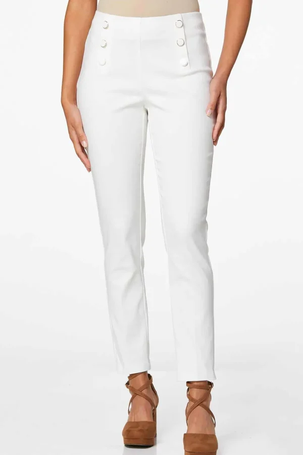 Store Slim Sailor Button Pants Women Pants