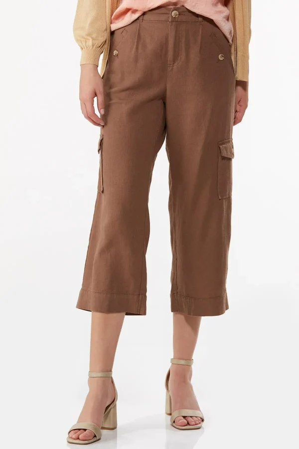 Store Solid Cropped Cargo Pants Women Cropped Pants
