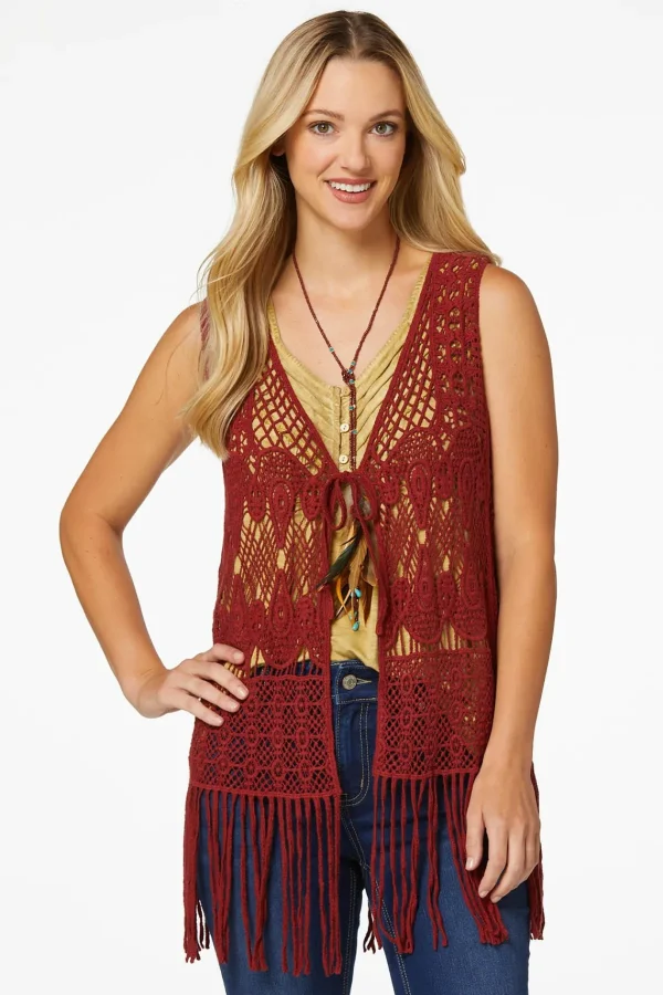 Store Spice Fringe Vest Women Tops