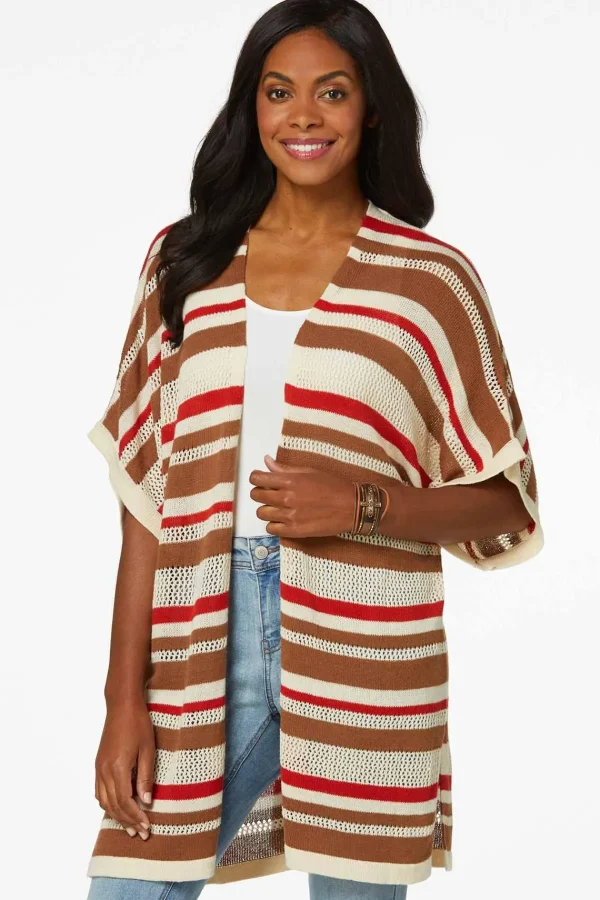 Clearance Stripe Cardigan Sweater Women Sweaters