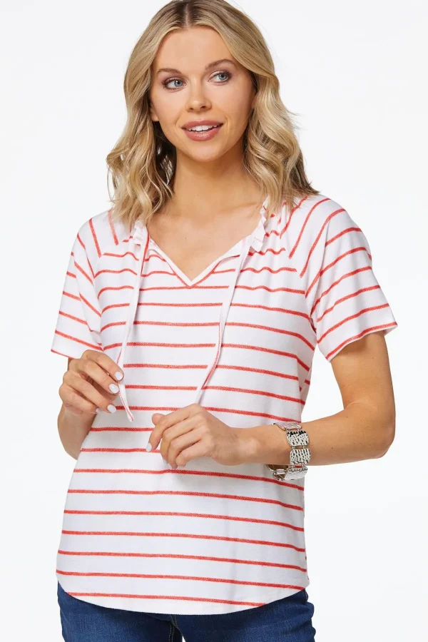 Store Stripe French Terry Top Women Tops