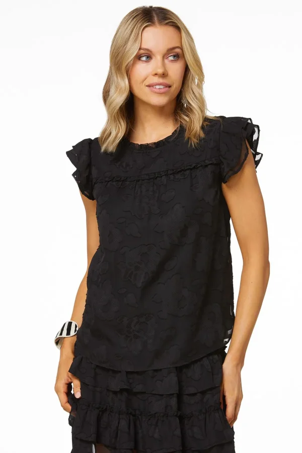 Hot Textured Clip Floral Top Women Sets & Suiting