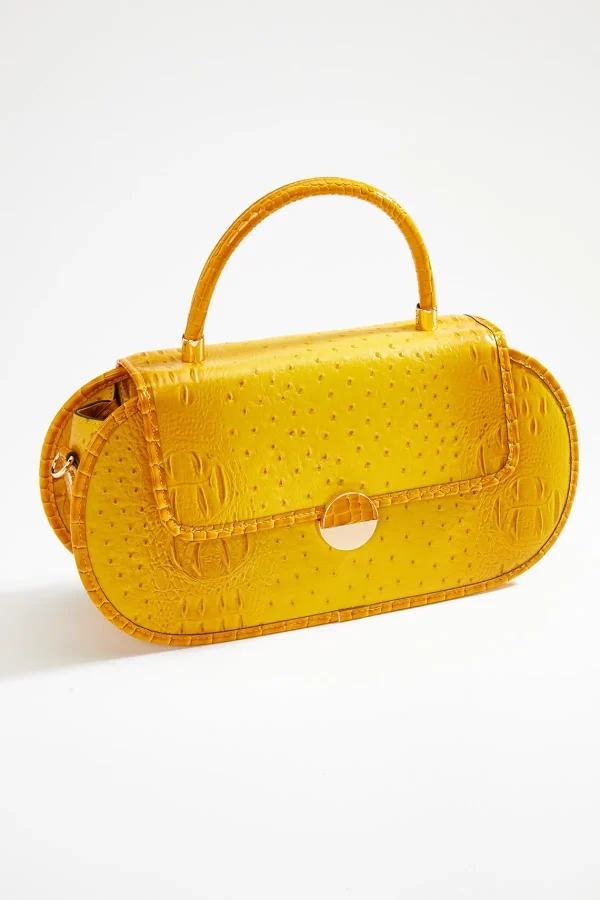 Fashion Textured Oblong Oval Satchel Women Handbags