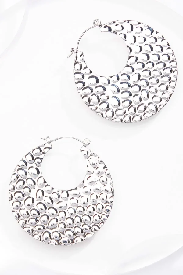 Store Textured Silver Earrings Women Earrings