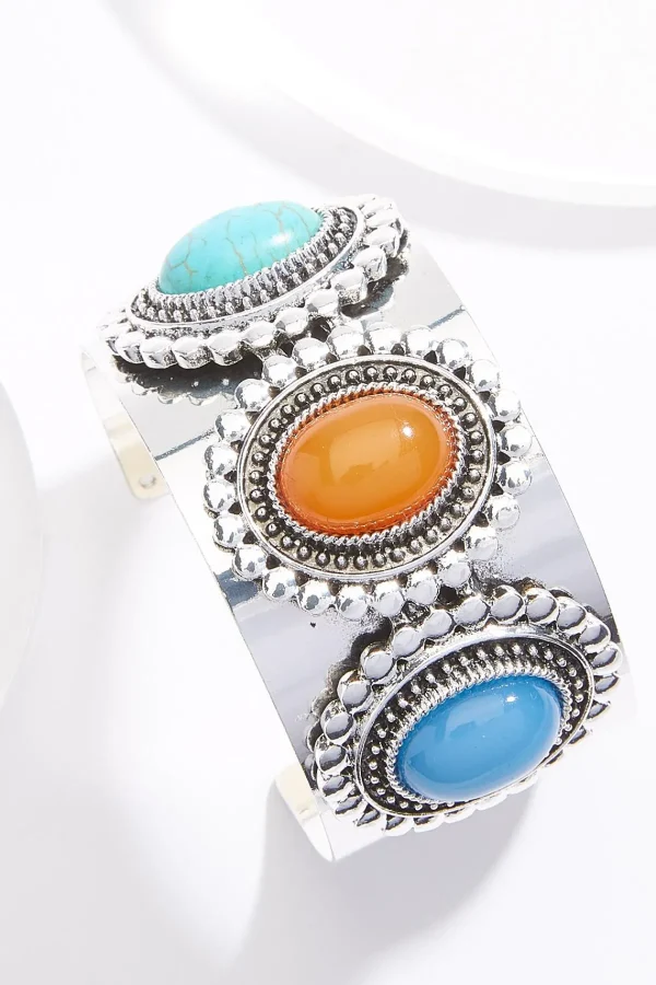 Store Triple Stone Cuff Bracelet Women Bracelets