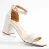 Cheap Wide Width Scalloped Heeled Sandals Women Wide Width