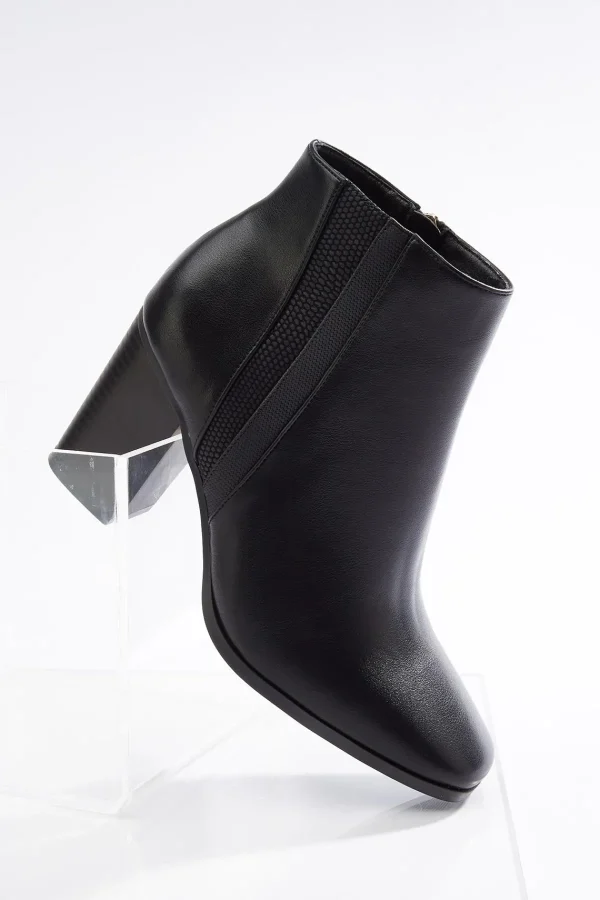 Best Wide Width Side Detail Black Booties Women Wide Width
