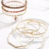 Discount Xl Metal Wood Mix Bracelet Set Women Bracelets